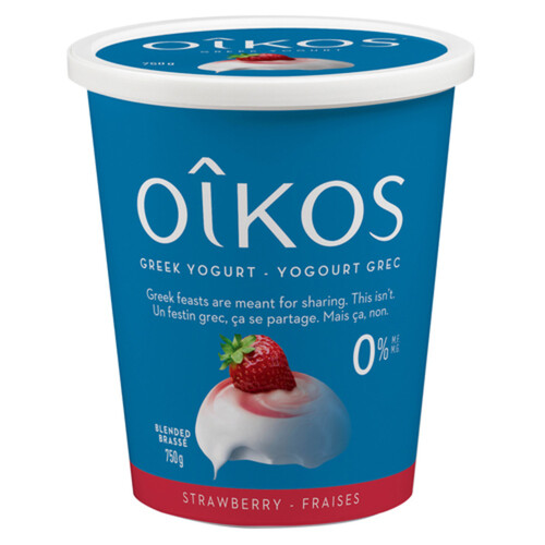 Oikos Fat-Free 0% Greek Yogurt Strawberry 750 g