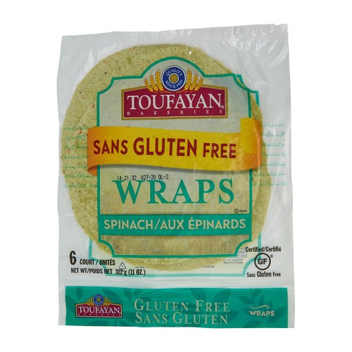 Toufayan Bakeries Gluten-Free Spinach Tortilla Wraps 312 g