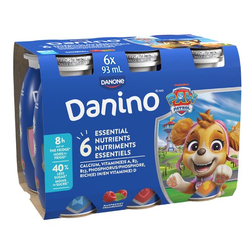 Danino Drinkable Yogurt Paw Patrol Raspberry 6 x 93 ml (bottles)