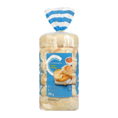 Compliments Plain English Muffins 390 g