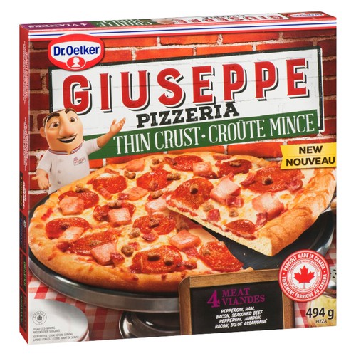 Dr. Oetker Giuseppe Frozen Thin Crust Pizza 4 Meat 494 g