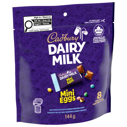 Cadbury Dairy Milk Mini Eggs Chocolate Bar Bag Of 8 x 18 g Mini Bars 144 g