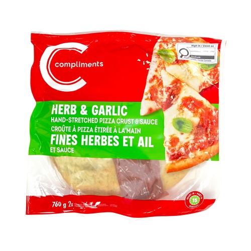 Compliments Hand-Stretched Herb & Garlic Pizza Kit 760 g