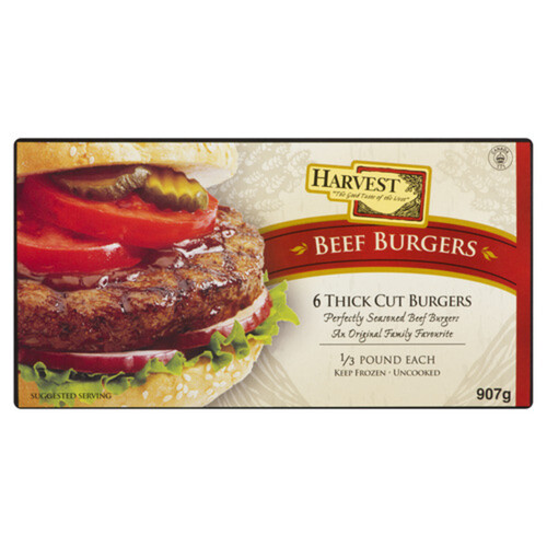 Harvest Meats Frozen Beef Burgers 907 g