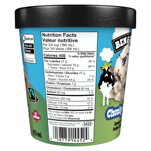 Ben & Jerry's Ice Cream Chunky Monkey Banana 473 ml