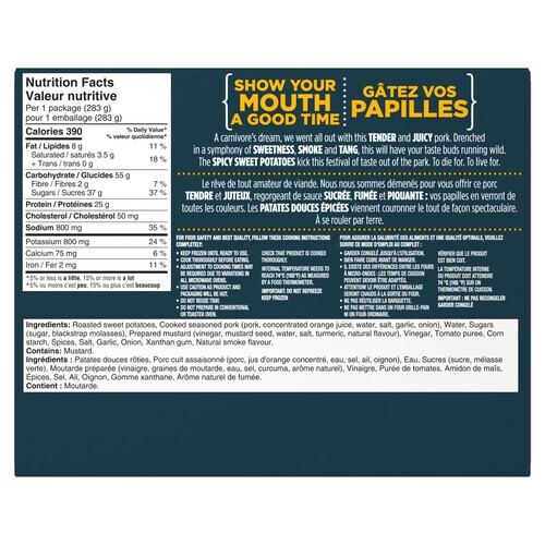 Crave Frozen Meal Sweet & Tangy Pork With Spicy Sweet Potatoes 283 g