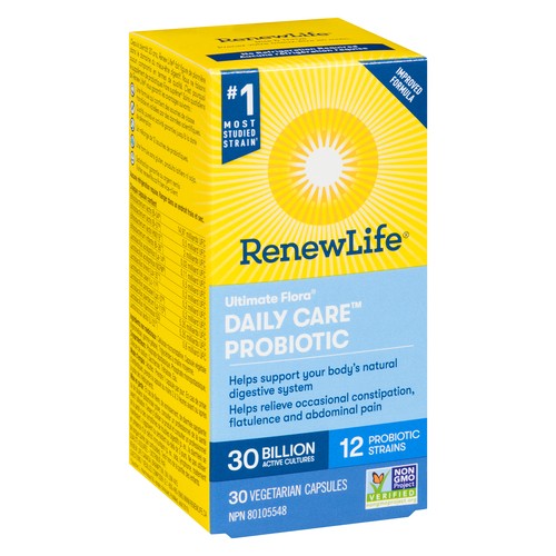 Renew Life Gluten-Free Ultimate Flora Probiotic Daily Care 30 Billion 30 Vegetarian Capsules
