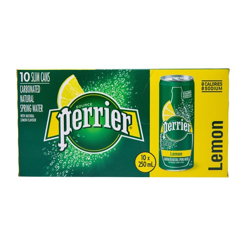 Perrier Carbonated Water Lemon 10 x 250 ml (cans)