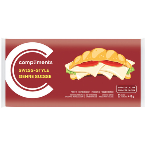 Compliments Cheese Slices Swiss Style 410 g