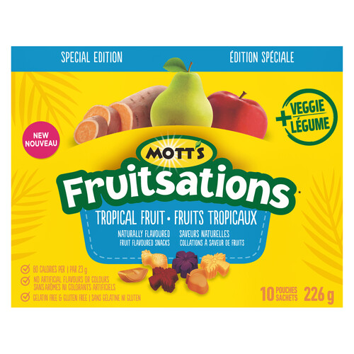 Mott's Fruitsations + Veggie Tropical Fruit Flavoured Snacks Special Edition 226 g