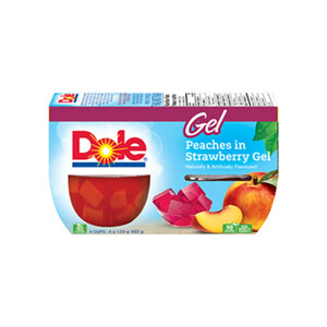 Dole Fruit Peaches In Strawberry Gel 492 g