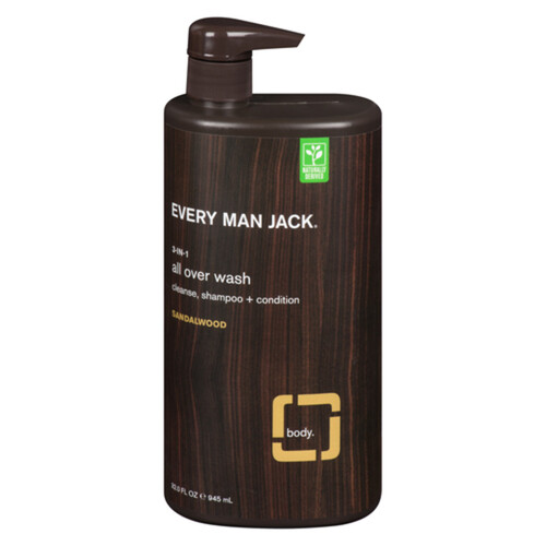 Every Man Jack 3 In 1 All Over Wash Sandalwood 945 ml