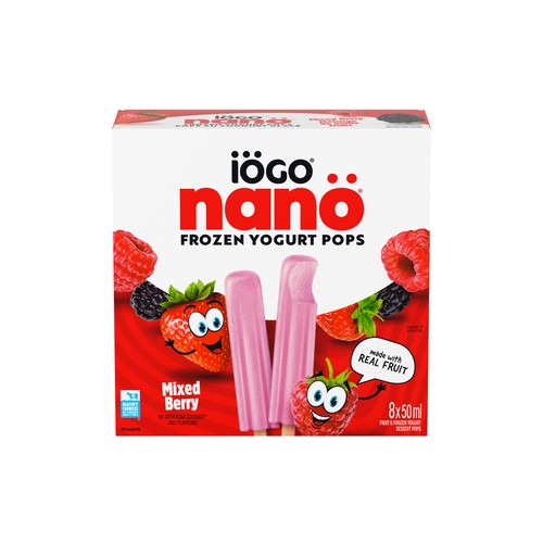 IOGO Nano Frozen Yogurt Pops Mixed Berry Real Fruit 400 ml