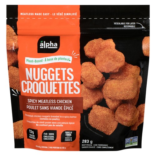 Alpha Foods Plant-Based Frozen Nuggets Meatless Chicken Spicy 283 g