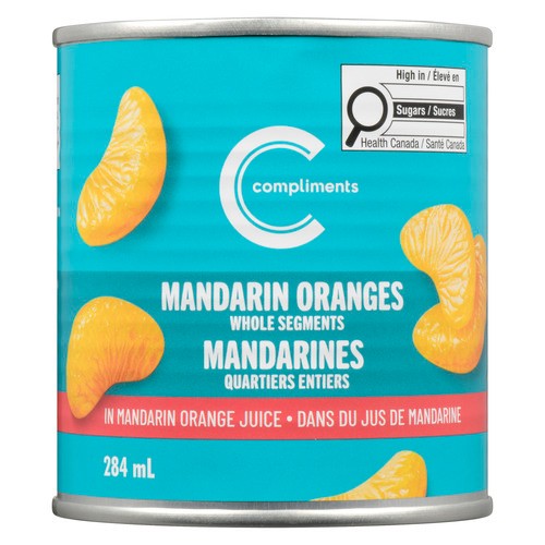 Compliments Canned Mandarin Oranges Whole Segments In Juice 284 ml