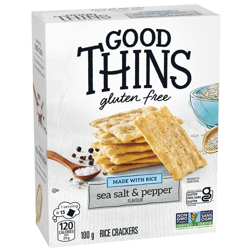 Christie Good Thins Gluten-Free Rice Crackers Sea Salt & Pepper 100 g