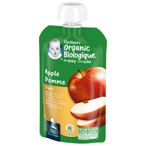 Gerber Organic Baby Food Purée Apple 128 ml