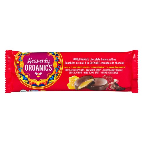 Heavenly Organics Honey Patties Pomegranate Chocolate 33 g
