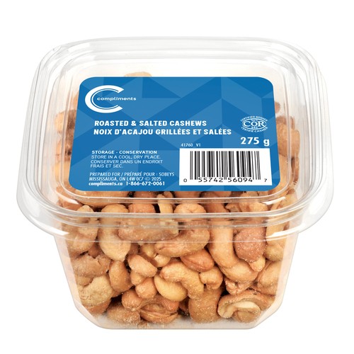 Compliments Roasted & Salted Cashews 275 g