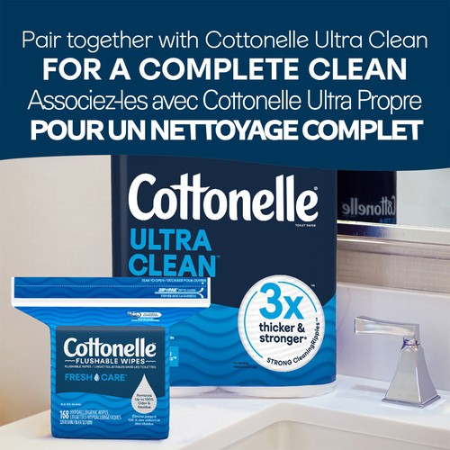 Cottonelle Fresh Care Flushable Wet Wipes Adult Wet Wipes 1 Refill Pack 168 Count