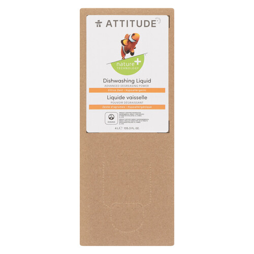 Attitude Nature Technology+Dishwashing Liquid Citrus Zest 4 L