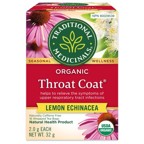 Traditional Medicinals Herbal Tea Lemon Echinacea 16 Tea Bags