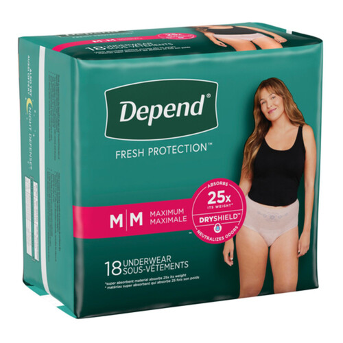 Depend Women's Underwear Medium 18 Pack - Voilà Online Groceries & Offers