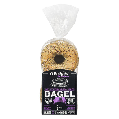 O'Doughs Gluten-Free Bagel Thins Sprouted Whole Grain Flax 300 g (frozen)