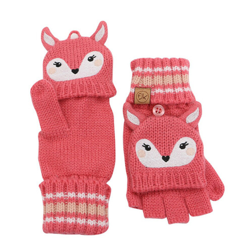 FlapJack Knitted Fingerless Gloves With Flap Deer Medium (2-4Y) 1 Pair