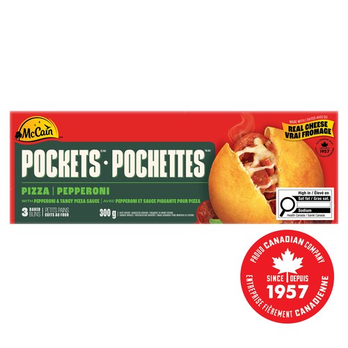 McCain Frozen Pizza Pockets Pepperoni 3 x 100 g