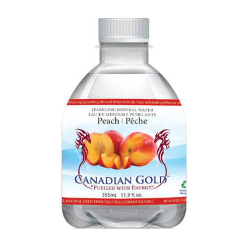 Canadian Gold Sparkling Mineral Water Peach 355 ml (bottle)