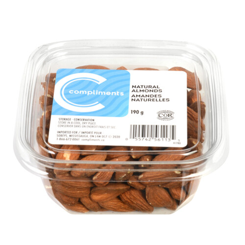 Compliments Natural Almonds 190 g