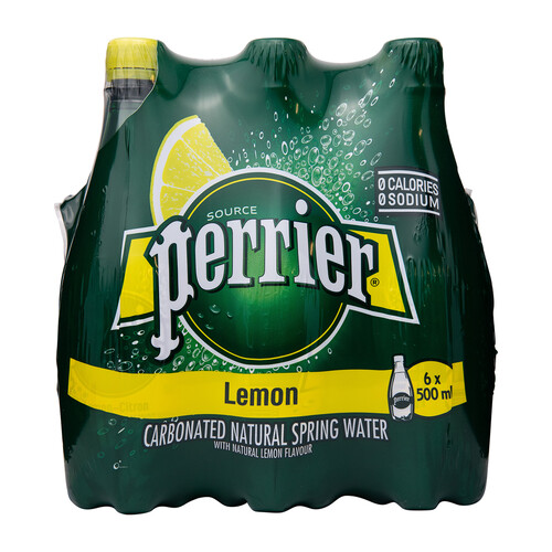 Perrier Sparkling Mineral Water Lemon 6 x 500 ml (bottles)