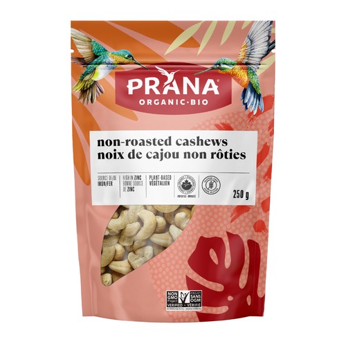 Prana Organic Gluten-Free Cashews Non Roasted 250 g