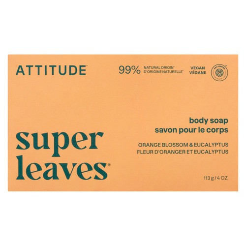 Attitude Super Leaves Body Soap Orange Blossom & Eucalyptus 113 g
