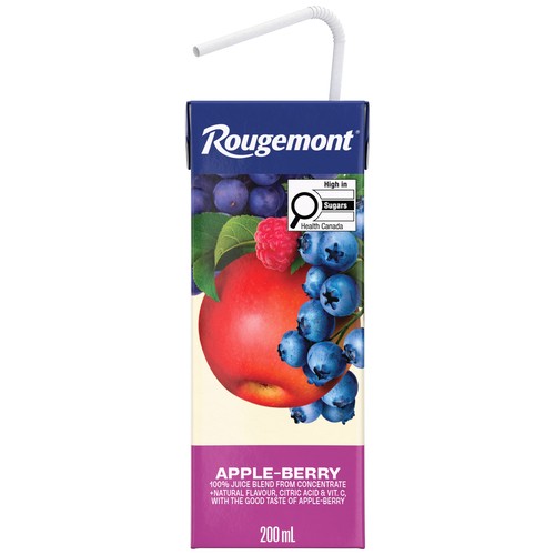 Rougemont Juice Apple Berry Mixed Fruit Boxes 8 x 200 ml