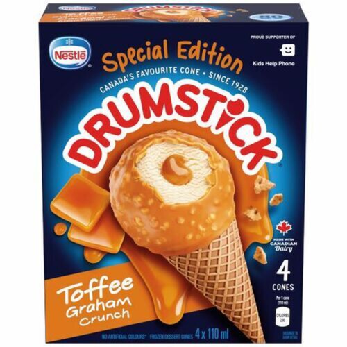 Drumstick Frozen Dessert Toffee Graham Crunch 4 x 110 ml