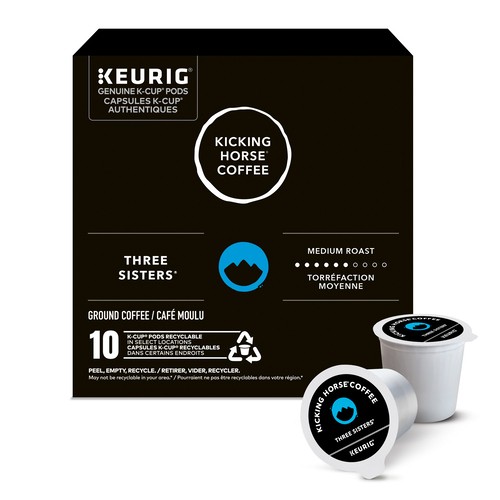 Kicking Horse Three Sisters K-Cup Coffee Pods Medium Roast 10 Count