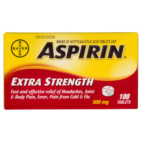 Aspirin Extra Strength Tablets 500 mg 100 EA