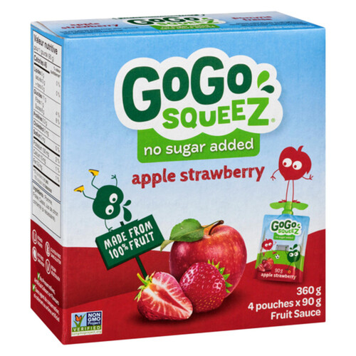 GoGo Squeez Fruit Sauce Apple Strawberry 4 x 90 g