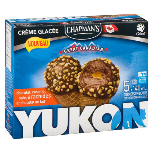 Chapman's Yukon Caribou Ice Cream Bars Chocolate & Caramel Crunch 5 x 140 ml