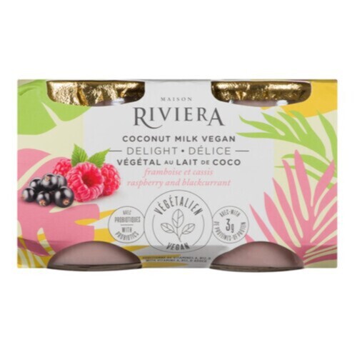 Riveria Vegan Delight Coconut Milk Raspberry And Blackcurrant 4 x 120 g