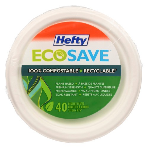 Hefty Eco Save Compostable Dessert Plates 40 Count
