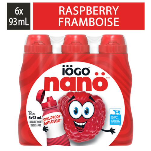 iÖGO nanö 1% Drinkable Yogurt Raspberry 6 x 93 ml