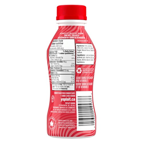 Yoplait Yop 1.5% Drinkable Yogurt Strawberry 200 ml (bottle)