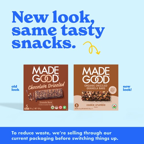 MadeGood Granola Bars Cookie Crumble Chocolate Drizzled 5 x 24 g