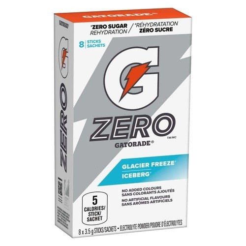 Gatorade Zero Sugar Electrolytes Powder Glacier Freeze 8 x 3.5 g