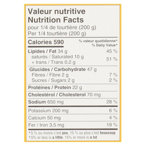 St-Hubert Frozen Tourtiere Meat Pie 800 g