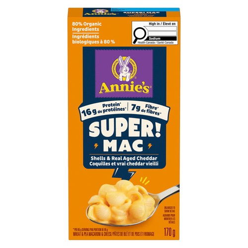 Annie's Super! Mac N Cheese Shells & Real Aged Cheddar 170 g
