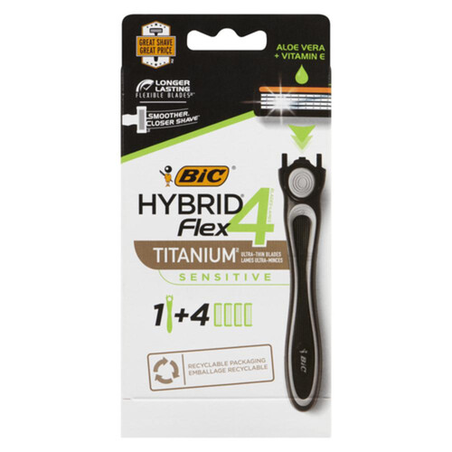 Bic Hybrid Flex 4 Blade With Handle 4 Blades 